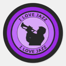 AMO JAZZ PEGATINAS REDONDAS