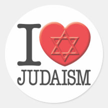 Amo judaísmo etiquetas redondas