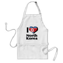 Amo la bandera de Corea del Norte Delantal