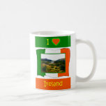 Amo la bandera Kerry Irlanda WhiteBackground3 de I Taza De Café