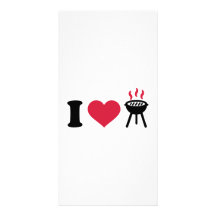 Amo la barbacoa del Bbq Tarjeta Personal Con Foto