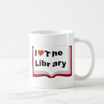 Amo la biblioteca taza de café