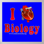 Amo la biología (azul) impresiones
