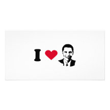 Amo la camiseta de Barack Obama Tarjeta Personal Con Foto