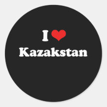 Amo la camiseta de Kazakstan Pegatina Redonda