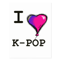 Amo la camiseta de la camiseta de K-POP (el hwaiti Tarjetas Postales