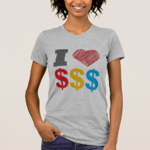 Amo la camiseta de los dólares