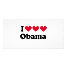Amo la camiseta de Obama del amor del amor Tarjeta Fotográfica
