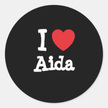 Amo la camiseta del corazón de Aida Etiqueta