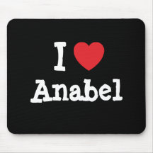 Amo la camiseta del corazón de Anabel Alfombrillas De Ratones