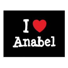 Amo la camiseta del corazón de Anabel Tarjeta Postal