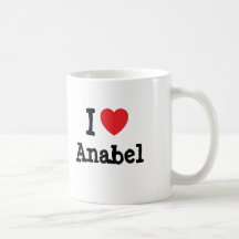 Amo la camiseta del corazón de Anabel Tazas De Café