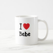 Amo la camiseta del corazón de Bebe Tazas
