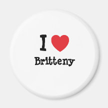Amo la camiseta del corazón de Britteny Imanes De Nevera