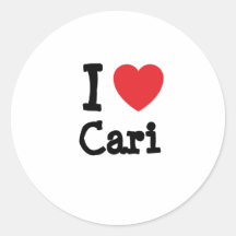 Amo la camiseta del corazón de Cari Pegatinas Redondas