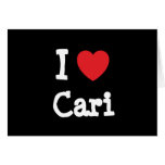 Amo la camiseta del corazón de Cari Tarjetón