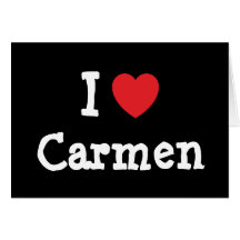 Amo la camiseta del corazón de Carmen Tarjeta