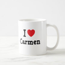 Amo la camiseta del corazón de Carmen Tazas