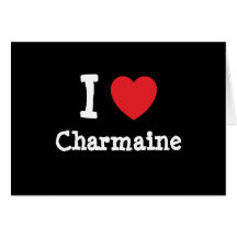 Amo la camiseta del corazón de Charmaine Tarjetón