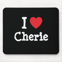 Amo la camiseta del corazón de Cherie Alfombrillas De Ratones