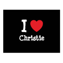 Amo la camiseta del corazón de Christie Tarjeta Postal