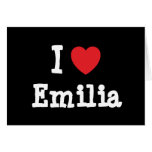 Amo la camiseta del corazón de Emilia Tarjetón