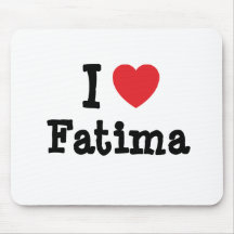 Amo la camiseta del corazón de Fátima Alfombrillas De Ratón