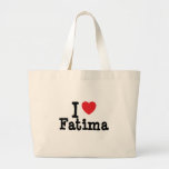 Amo la camiseta del corazón de Fátima Bolsas De Mano