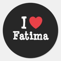 Amo la camiseta del corazón de Fátima Pegatina Redonda