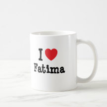Amo la camiseta del corazón de Fátima Tazas De Café