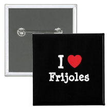 Amo la camiseta del corazón de Frijoles Pins