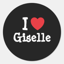 Amo la camiseta del corazón de Giselle Etiqueta Redonda