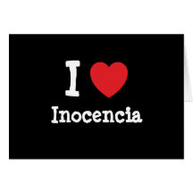 Amo la camiseta del corazón de Inocencia Tarjetón