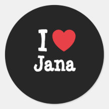 Amo la camiseta del corazón de Jana Etiquetas Redondas