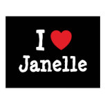 Amo la camiseta del corazón de Janelle Postales