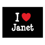 Amo la camiseta del corazón de Janet Postal