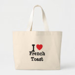 Amo la camiseta del corazón de la tostada francesa bolsas