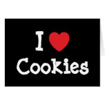 Amo la camiseta del corazón de las galletas tarjetas