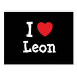 Amo la camiseta del corazón de León Postal