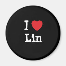 Amo la camiseta del corazón de Lin Imanes De Nevera