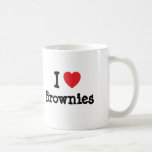 Amo la camiseta del corazón de los brownie tazas de café