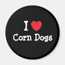 Amo la camiseta del corazón de los perros de maíz imanes  