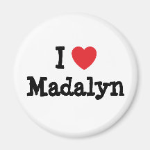 Amo la camiseta del corazón de Madalyn Imán Para Frigorifico