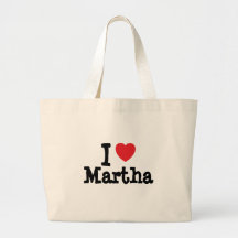 Amo la camiseta del corazón de Martha Bolsas