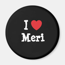Amo la camiseta del corazón de Meri Imanes