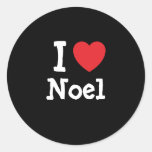 Amo la camiseta del corazón de Noel Pegatinas Redondas