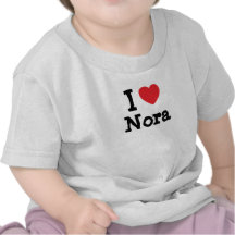 Amo la camiseta del corazón de Nora