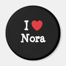 Amo la camiseta del corazón de Nora Imán Para Frigorífico