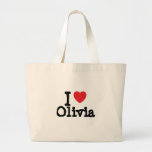 Amo la camiseta del corazón de Olivia Bolsa De Mano