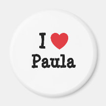 Amo la camiseta del corazón de Paula Imanes De Nevera